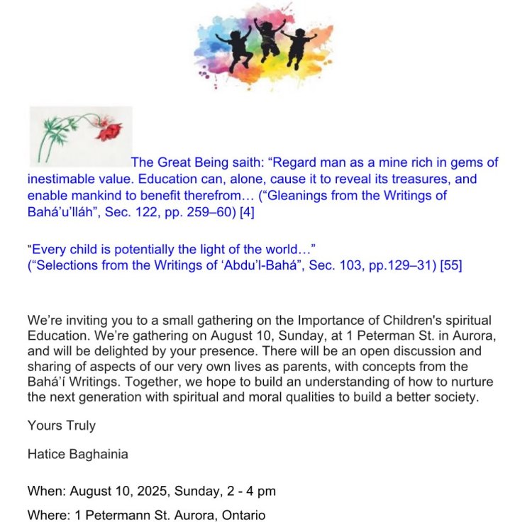 Upcoming Conference: Children’s Spiritual&nbsp;Education